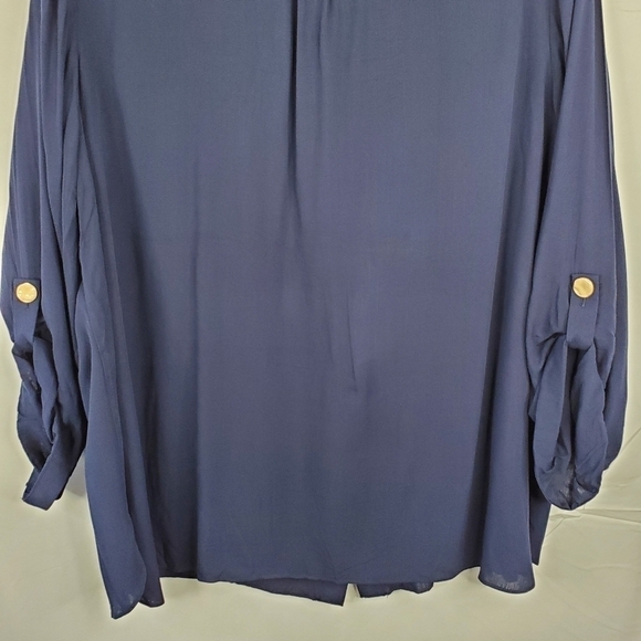 City Chic Long Sleeve Tunic Size XL/22 Button Front Blouse with Pockets Viscose - Picture 7 of 14